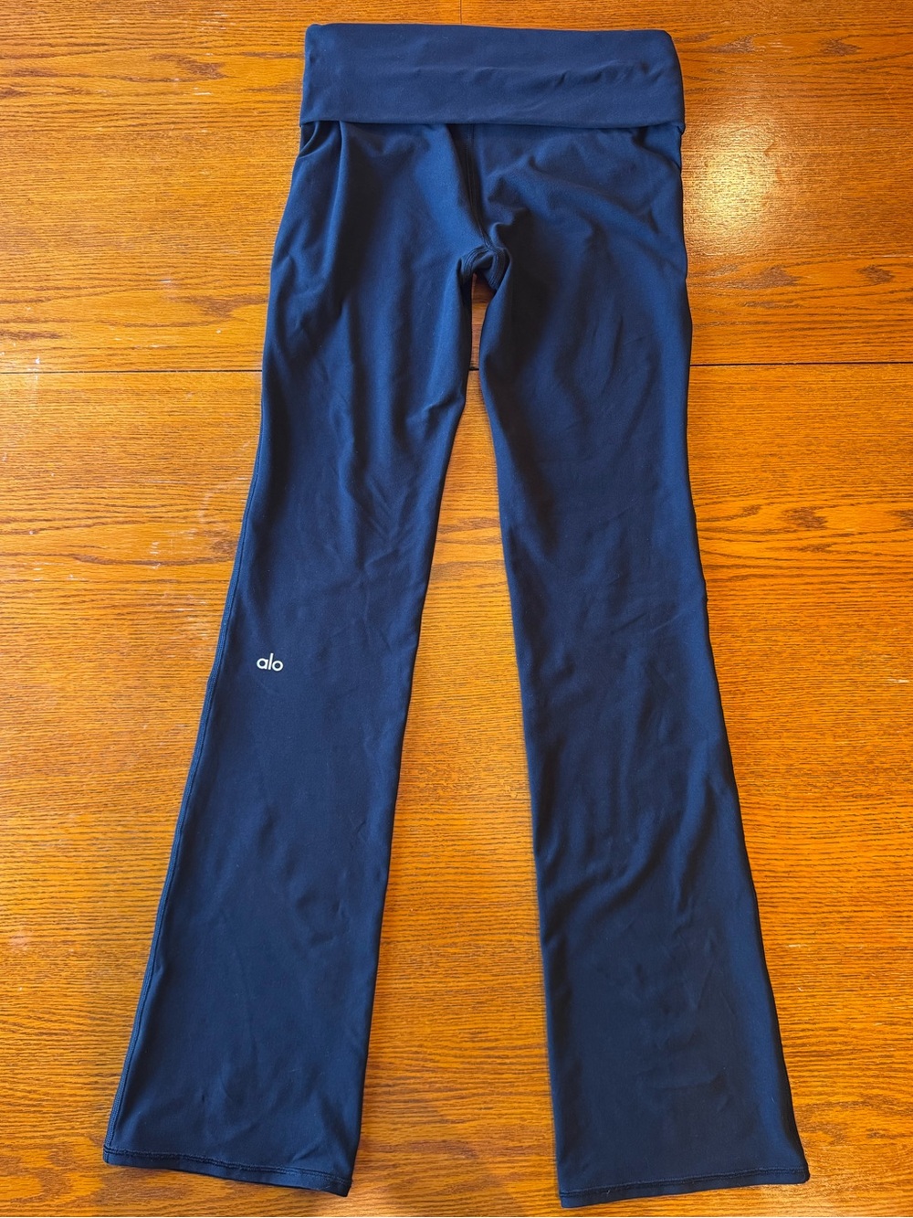 Alo Yoga Black Alosoft Foldover Bootcut Legging